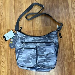 BRAND NEW! Baggallini Modern Everywhere Hobo Bag Handbag Purse Camo Grey